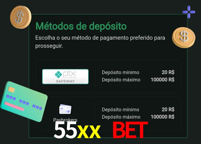 O cassino 55xx bet oferece uma grande variedade de métodos de pagamento
